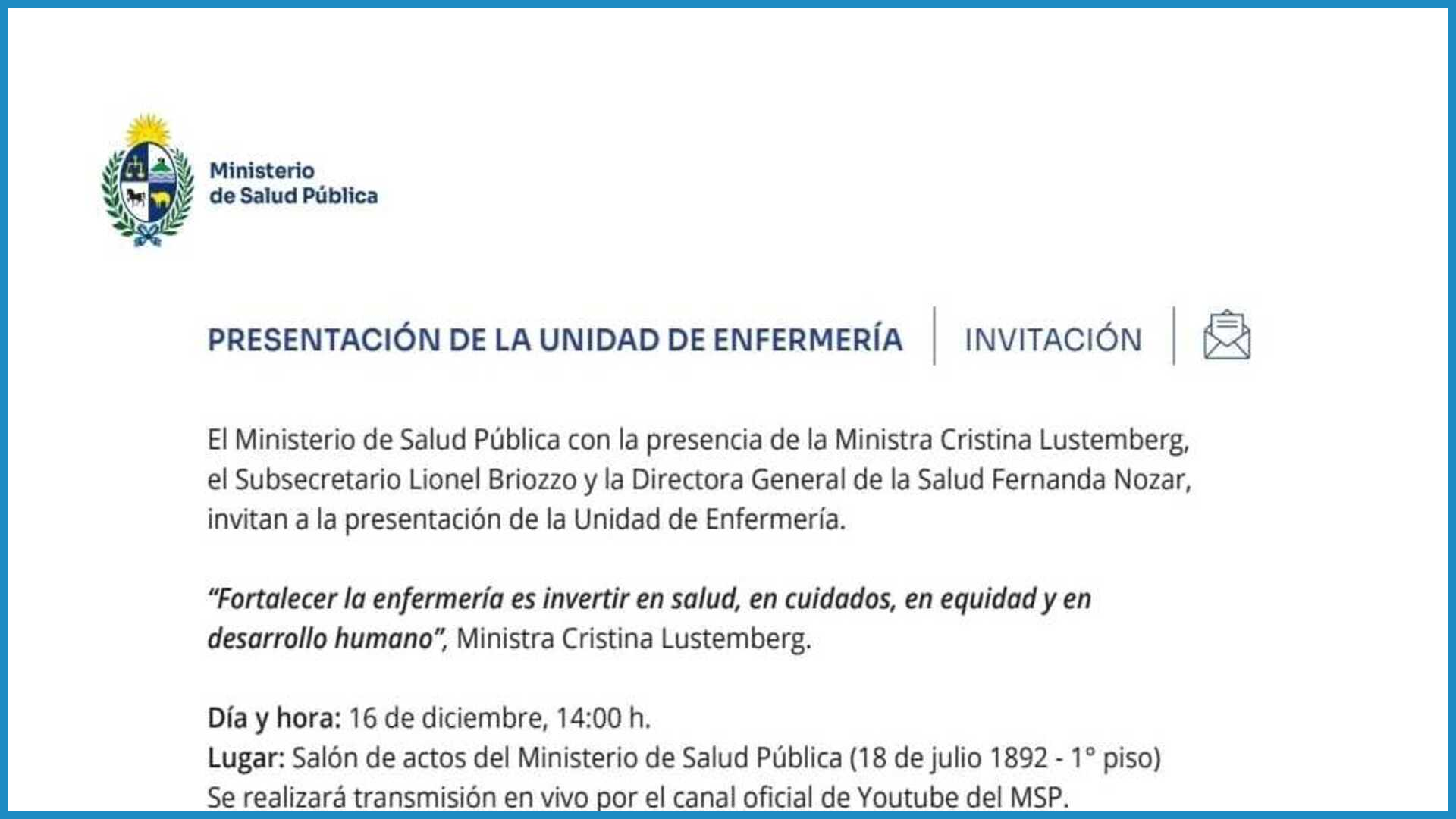 Unidad Estratégica de Enfermería: nuevo escenario nacional 